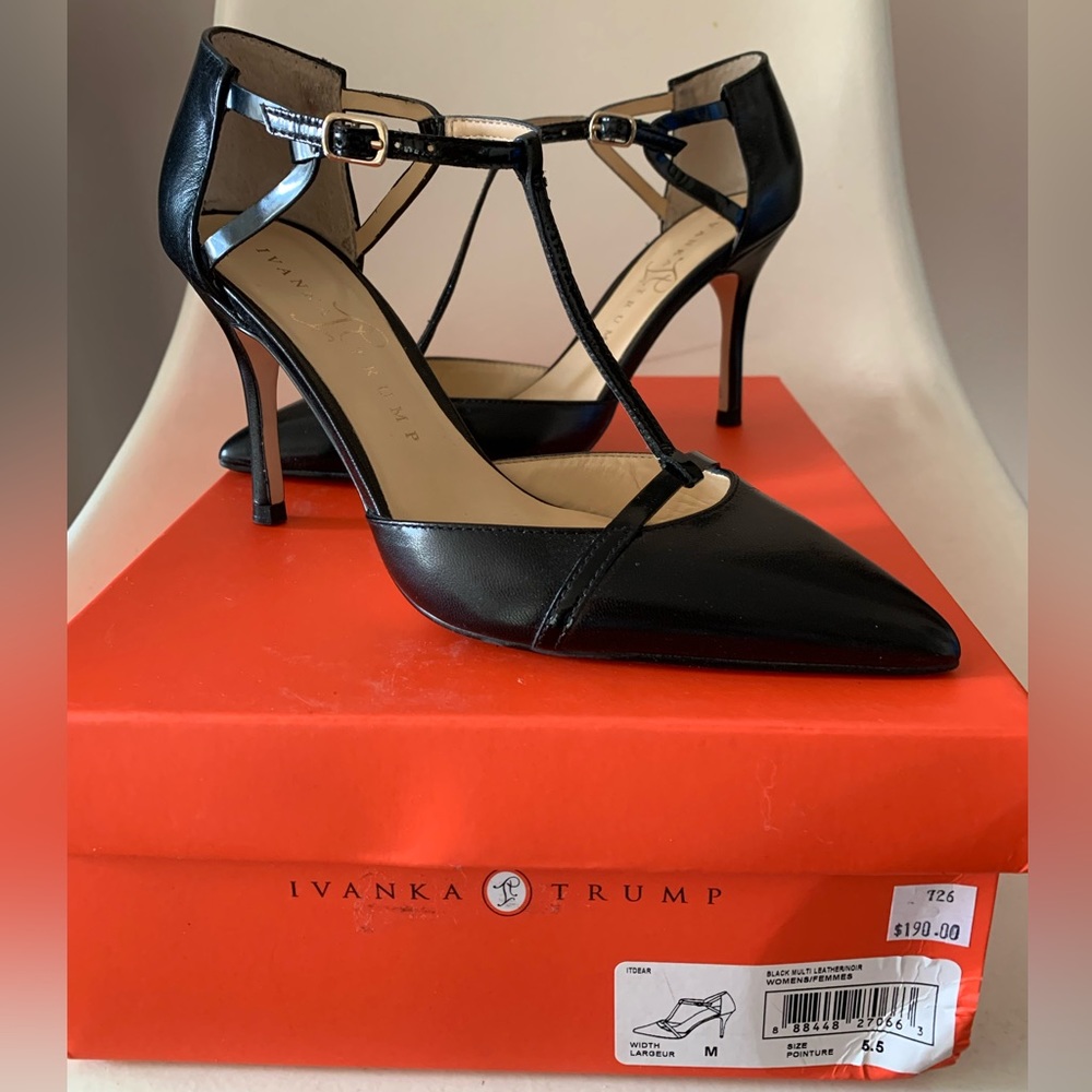 Elegant black t-strap heels
